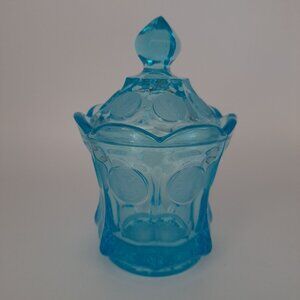 Fostoria Blue Coin Glass Sugar Bowl Lid